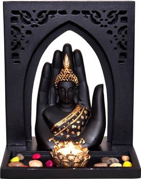 Mariner S Creation Palm Buddha Idol Idol With Royal Tray And T Light Holder For Home Decor