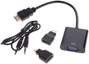 Microware 1080p Micro Hdmi Mini Hdmi Hdmi To Vga Adapter With Audio Blcak 0 015 M Hdmi Cable Microware Flipkart Com