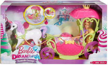 barbie dreamtopia sweetville carriage and doll