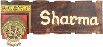 Artysta Wooden Wooden Plain Name Plate With Madhubani Dhokra Art Gate Name Plate Door Name,Big Artificial Flower Pot For Home Decoration