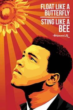 Float Like A Butterfly Sting Like A Bee Motivational Quote Wall Poster Paper Print Decorative Posters In India Buy Art Film Design Movie Music Nature And Educational Paintings Wallpapers At