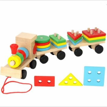 wooden block train set