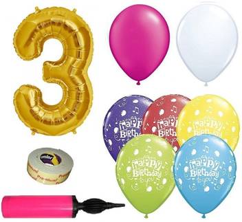 Easypartystore 3rd Birthday Decoration Kit For Baby Girls
