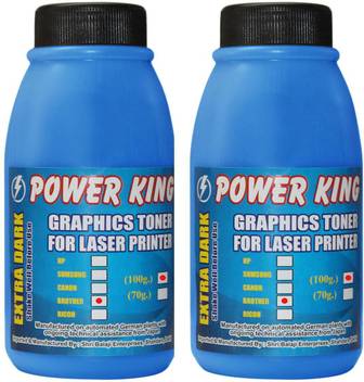 Power King Extra Dark Universal Toner Powder For Use In Brother Hl Dcp And Mfc Laser Printer Cartridge 70grams Pack Of 2 Black Ink Toner Power King Flipkart Com