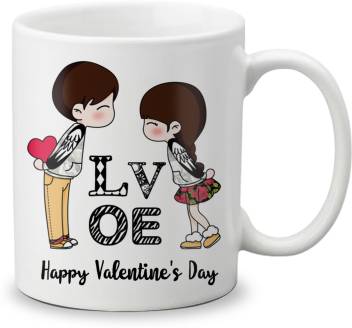 Lof Happy 1st First Valentine S Day Gift For Love My Life Special Girlfriend Boyfriend Wife Husband Cute And Beautiful Best Love Qutation 054 Ceramic Mug Price In India Buy Lof Happy 1st First Valentine S