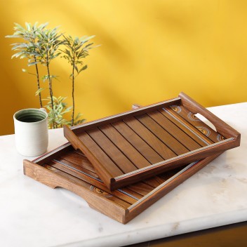 wooden in tray