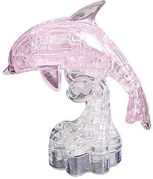 Genrc Homyl 3d Crystal Jigsaw Puzzles Pink Dolphin Module Diy