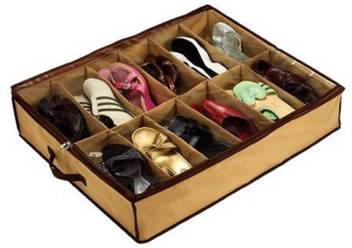 Fiiasa 12 Pair Under Bed Shoes Organizer Holder Shoes Box Tidy Bag