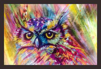 Mad Masters My Wild Colorful Owl Wall Paintings Digital Reprint 12