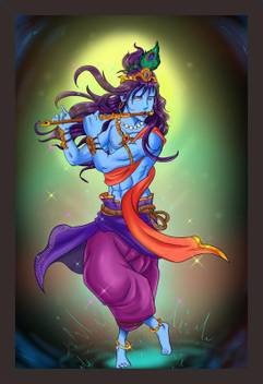 Mad Masters Shri Krishna Paintings For Home Decor Digital Reprint