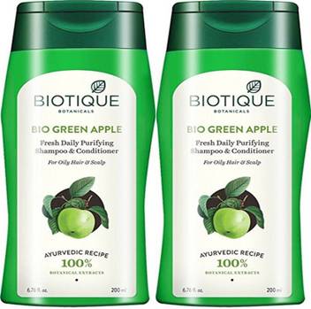 Biotique Bio Green Apple Fresh Daily Purifying Shampoo Conditioner For Oily Hair Scalp 200ml Men Women Price In India Buy Biotique Bio Green Apple Fresh Daily Purifying Shampoo