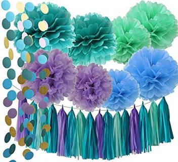 Qians Party Under The Sea Party Supplies Mermaid Decorations Teal