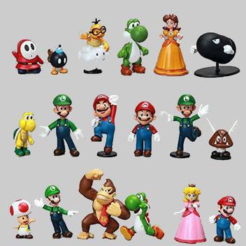 Shrih 18 Pcs Mario Luigi Toad Donkey Kong Yoshi King