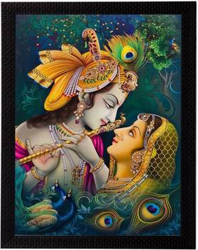 Krishna Multicolor Radha Krishna Painting Watercolor 20 Inch X