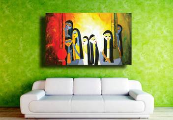 Pixelartz Contemporary Indian Figurative Painting Without Frame