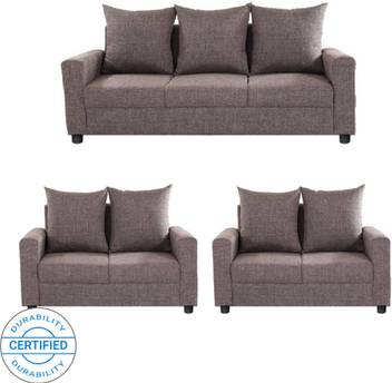 Gioteak Canberra Fabric 3 2 2 Brown Sofa Set Price In India Buy Gioteak Canberra Fabric 3 2 2 Brown Sofa Set Online At Flipkart Com
