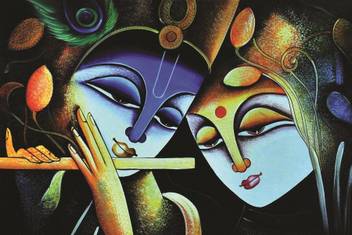 Radha Krishna Handmade P18 Paper Print Religious Posters In
