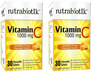Nutrabiotik Vitamin C 1000mg 30 Chewable Orange Flavoured Tablets