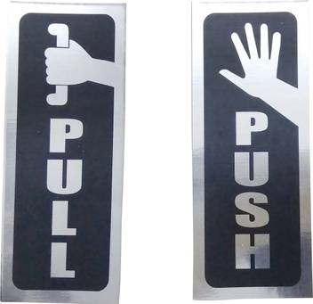 Signever Push Pull Metallic Silver Color Sign Sticker For Glass Door Office Hospital Mall Busines 12x5cm Emergency In India - Push Stickers Glass Doors Signever Push Pull Metallic Silver Color Sign Sticker For Glass Door Office Hospital Mall Busines 12x5cm Emergency In India - Push Stickers Glass Doors