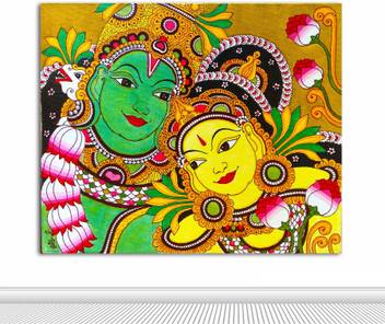 Tamatina Painting - Radha and Krishna - Kerala Mural - Art Oil 23 inch x 19  inch Painting Price in India - Buy Tamatina Painting - Radha and Krishna - Kerala  Mural -