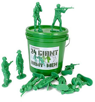 bucket of army men