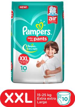 Pampers Baby Dry Pants Diaper Xxl Buy 10 Pampers Pant Diapers For Babies Weighing 25 Kg Flipkart Com