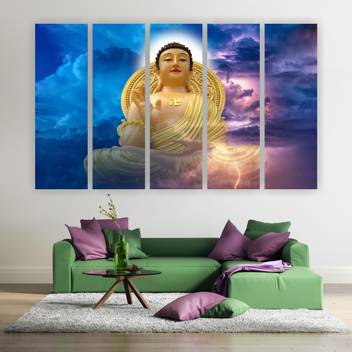 Om Digital Printers Multiple Frames Lord Buddha Wall Painting