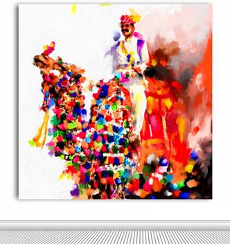 Tamatina Tamatina Rajasthani Canvas Painting A Man On Camel