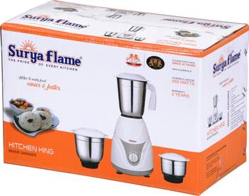 Suryaflame Jx3 Kitchen King 550 Mixer Grinder Price In India Buy Suryaflame Jx3 Kitchen King 550 Mixer Grinder Online At Flipkart Com