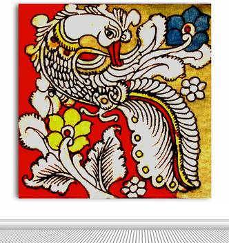 Tamatina Tamatina Kalamkari Canvas Painting Beautiful Peacock