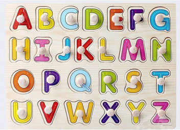 wooden alphabet letters puzzle
