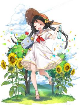 Athah Anime Original Girl Dress Straw Hat Sunflower 13 19 Inches Wall Poster Matte Finish Paper Print Animation Cartoons Posters In India Buy Art Film Design Movie Music Nature And