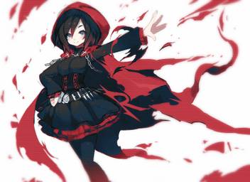 Athah Anime Rwby Ruby Rose Short Hair Hoodie Black Hair Grey Eyes
