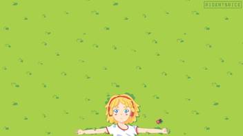Athah Anime Girl Blonde Blue Eyes Grass Lying Down Short Hair 13