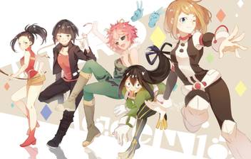 Athah Anime My Hero Academia Kyouka Jirou Momo Yaoyorozu Ochako Uraraka Tsuyu Asui Mina Ashido Toru Hagakure 13 19 Inches Wall Poster Matte Finish Paper Print Animation Cartoons Posters In India