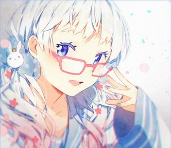 Athah Anime Original Glass White Hair Bright Blue Eyes Long Hair