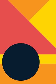 Abstract Shapes And Blue Circle Wall Art Poster Fine Art Print