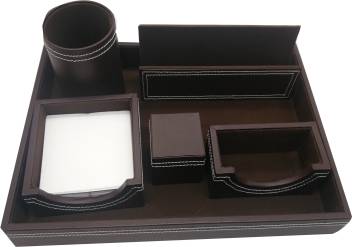 Flipkart Com Essart 6 Compartments Faux Leather Desk Set Desk Set