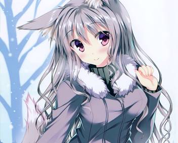 Athah Anime Original Girl Long Hair White Hair Purple Eyes Blush