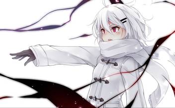 Athah Anime Original Girl Glove Red Eyes Short Hair White Hair Scarf 13 19 Inches Wall Poster Matte Finish Paper Print Animation Cartoons Posters In India Buy Art Film Design