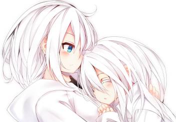 Athah Anime Original Hoodie Blush Blue Eyes White Hair Short Hair Long Hair Girl 13 19 Inches Wall Poster Matte Finish Paper Print Animation Cartoons Posters In India Buy Art