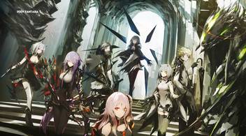 Athah Anime Pixiv Fantasia T Girl Original Long Hair Short Hair White Hair Purple Hair Smile