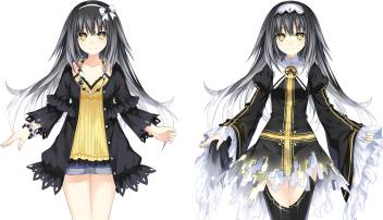 Athah Anime Date A Live Girl Black Dress Black Hair Yellow