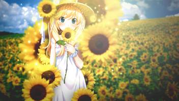 Athah Anime Grisaia Series Grisaia No Kajitsu Michiru Matsushima Girl Field Flower Sunflower Blue Eyes Blush Straw Hat Blur 13 19 Inches Wall Poster Matte Finish Paper Print Animation Cartoons Posters