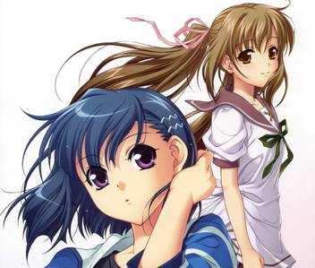Get Wallpaper Athah Anime Crossover Aoi Shiro Akai Ito Osanai Syouko Hatou Kei For iPhone