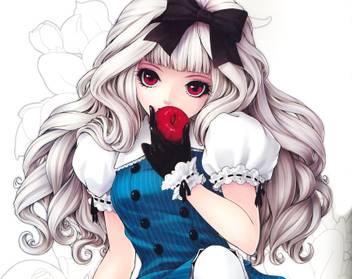 Athah Anime Girl Apple Purple Eyes White Hair Bow 13 19 Inches Wall Poster Matte Finish Paper Print Animation Cartoons Posters In India Buy Art Film Design Movie Music Nature