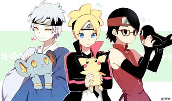 Athah Anime Crossover Sarada Uchiha Boruto Uzumaki Mitsuki 13 19
