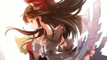 Athah Anime Touhou Girl Brunette Close Up Dress Reimu Hakurei Long Hair Looking Back Red Dress Red Eyes 13 19 Inches Wall Poster Matte Finish Paper Print Animation Cartoons Posters In India