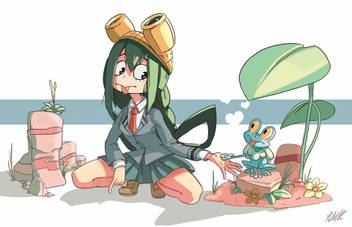 Athah Anime Crossover Froakie Tsuyu Asui Boku No Hero Academia Pokemon 13 19 Inches Wall Poster Matte Finish Paper Print Animation Cartoons Posters In India Buy Art Film Design Movie
