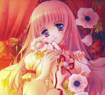 Athah Anime Original Long Hair Blonde Smile Flower Letter Heart